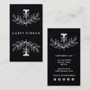 Luxury Chic Elegant Lily Line Drawing Custom Business Card