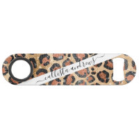 Luxury Chic Gold Black Brown Leopard Animal Print