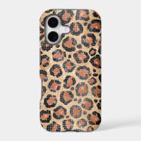 Luxury Chic Gold Black Brown Leopard Animal Print