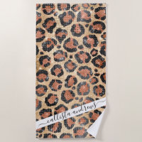 Luxury Chic Gold Black Brown Leopard Animal Print