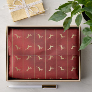 Luxury Chic Gold Reindeer Red Christmas Holidays Tissue Paper