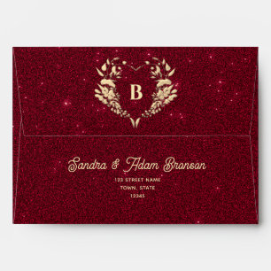Luxury Chic Red Wedding Envelope