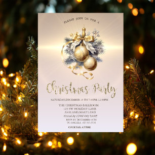 Luxury Christmas Balls Gold Company  Invitation