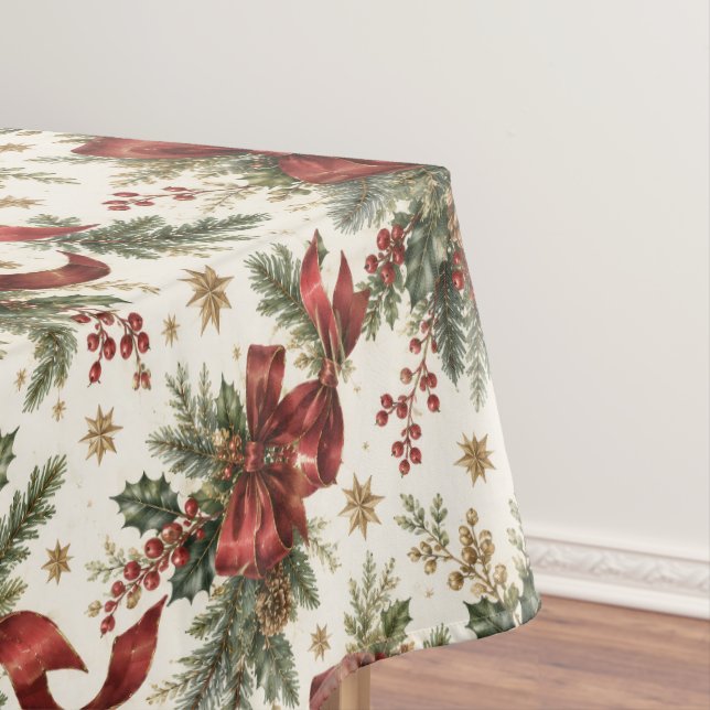 Luxury Christmas Bows and Ribbon Tablecloth (In Situ)