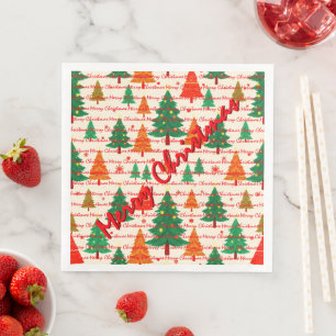 Luxury Christmas Christmas Trees Festive Napkin