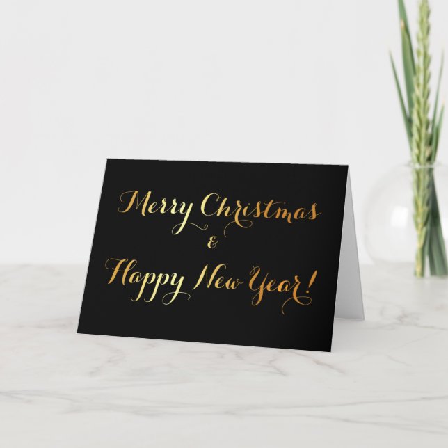 Luxury christmas greeting card with golden text (Front)