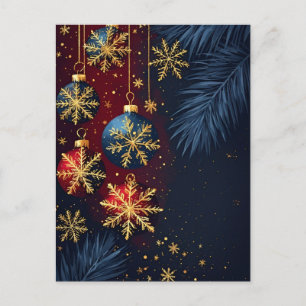 ❄️ Luxury Christmas Ornament Magic 🎄 Elegant Postcard