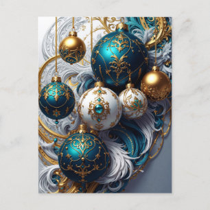 Luxury Christmas Ornaments Blue Gold Ornament Stan Postcard
