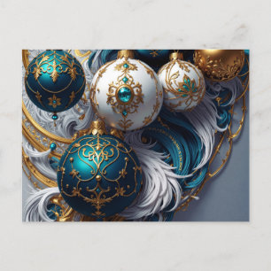 Luxury Christmas Ornaments Blue Gold Ornament Stan Postcard