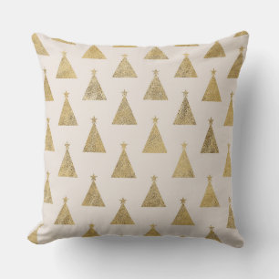 Luxury Christmas Throw Pillow– Black, White & Gold Cushion