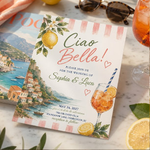 Luxury Ciao Bella Italian Amalfi Coast  Invitation
