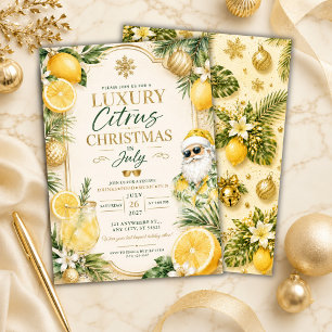 Luxury Citrus Christmas in July Party Invitation