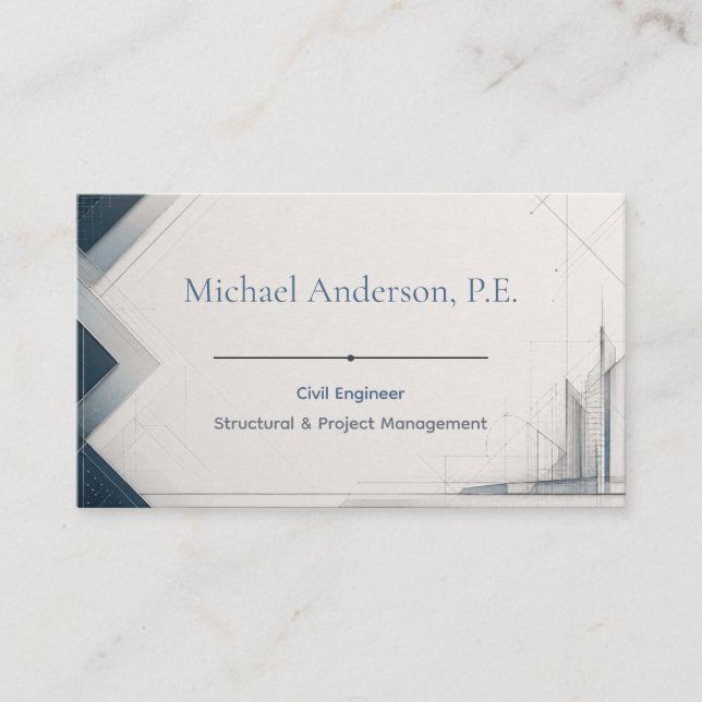 Luxury Civil Engineer Business Card (Front)