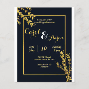 luxury classic black and gold wedding flyer