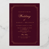 Luxury Classic Burgundy Gold Frame Wedding