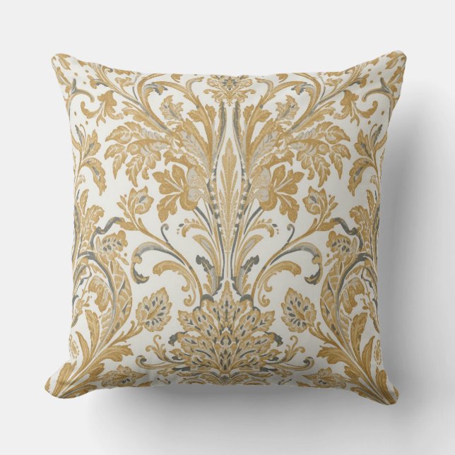 Luxury, Classic,Elegant,Gold Beige Pattern Cushion (Front)