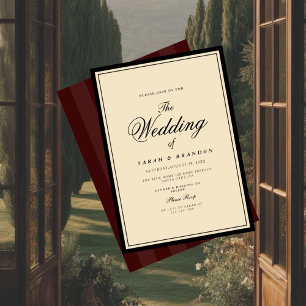 Luxury Classic Elegant Vintage Style Wedding Invitation