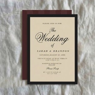 Luxury Classic Elegant Vintage Style Wedding Invitation