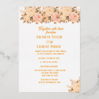 Luxury Classic Gold Foil Wedding Invitation