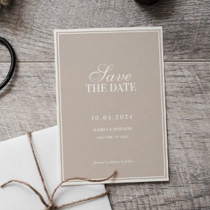 Luxury Classic Vintage Ivory with Border Wedding Save The Date