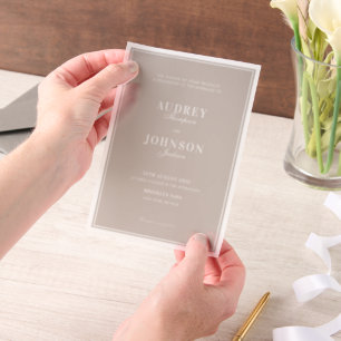 Luxury Classic Vintage Ivory with Border Wedding Vellum Invitations