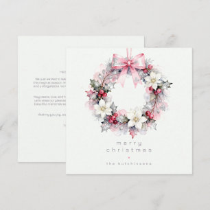 Luxury Classy Blush Pink Christmas Wreath TMF26 Holiday Card