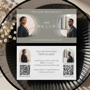 Luxury Classy Dual Agent Professional Real Estate Business Card