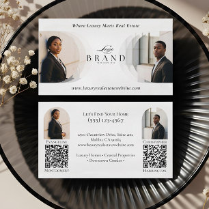 Luxury Classy Dual Agent Professional Real Estate Business Card