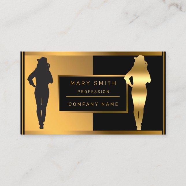 Luxury Classy Fashion Add Your Text For-Her Business Card (Front)