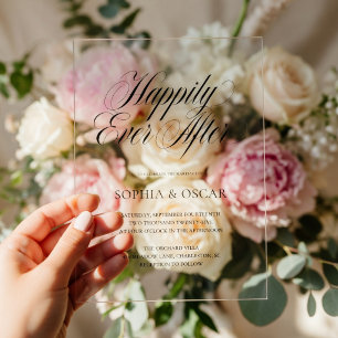 Luxury Clear Acrylic Wedding Invitation   Elegant 