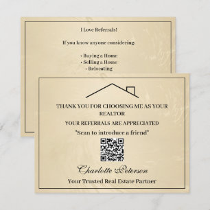 Luxury Closing Gift Real Estate Referral Request  Enclosure Card