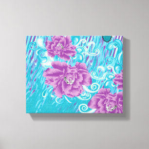 Luxury Coastal Floral Canvas Print