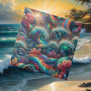 Luxury Coastal Living   Coral Reef Ocean Waves Tile