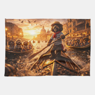 Luxury Cockapoo Venice Gondola  Tea Towel