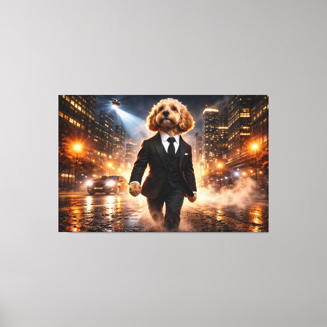 Luxury Cockapoo Wall Art – City Night Modern (Front)