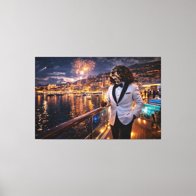 Luxury Cockapoo Wall Art – Monaco Nightlife Modern (Front)