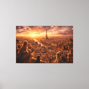 Luxury Cockapoo Wall Art – Paris Sunset Travel Dog