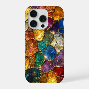 Luxury Colourful Crystal Mosaic Seamless Pattern iPhone 15 Pro Case