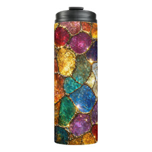 Luxury Colourful Crystal Mosaic Seamless Pattern Thermal Tumbler