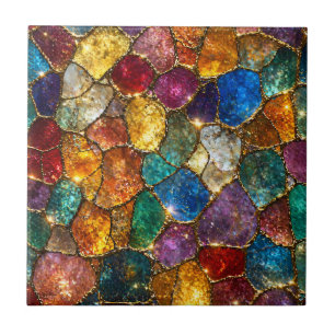 Luxury Colourful Crystal Mosaic Seamless Pattern Tile