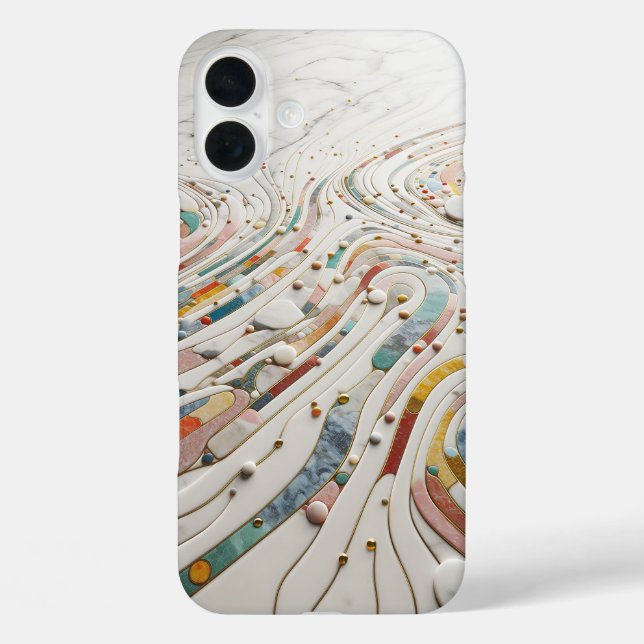 Luxury Colourful Pebble Stone Phone Case - Elegant (Back)