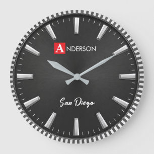  Luxury Contemporary Home  Modern Black Minimalist Large Clock