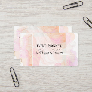 Luxury Cool Pink Marble Business Card