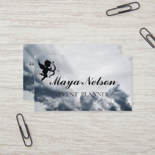  Luxury Cool Silver Cloud whit Cupid Business Card