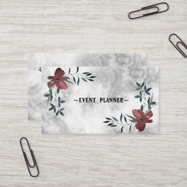  Luxury Cool Silver Marble Business Card (Front/Back In Situ)