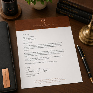 Luxury Copper & Slate Attorney Letterhead