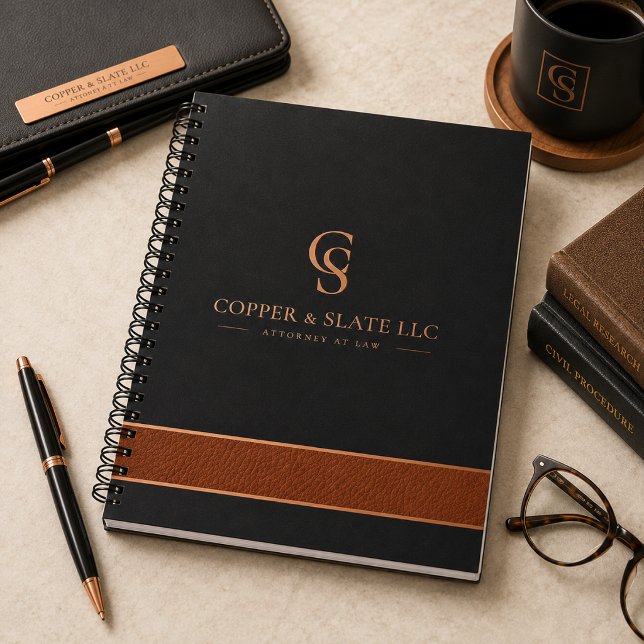 Luxury Copper & Slate Attorney Spiral Notebook (Creator Uploaded)