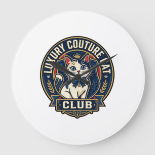 Luxury Couture Cat Cat Mum Gift Idea - Luxury Cout Large Clock