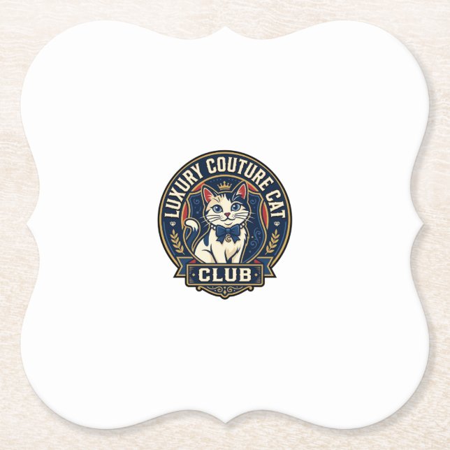 Luxury Couture Cat Cat Mum Gift Idea - Luxury Cout Paper Coaster (Front)