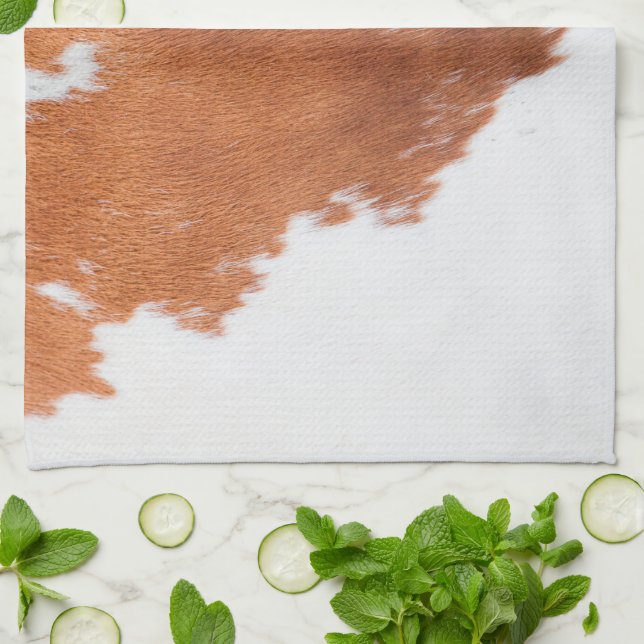 Luxury Cowhide Animal Skin Print   Tea Towel (Folded)